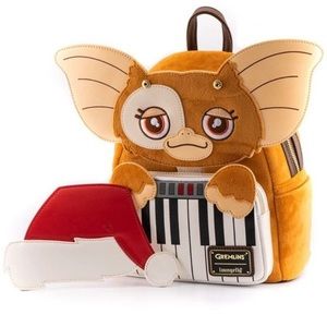 LOUNGEFLY GREMLINS GIZMO Holiday Keyboard Cosplay w/Removable Hat MINI BACKPACK!